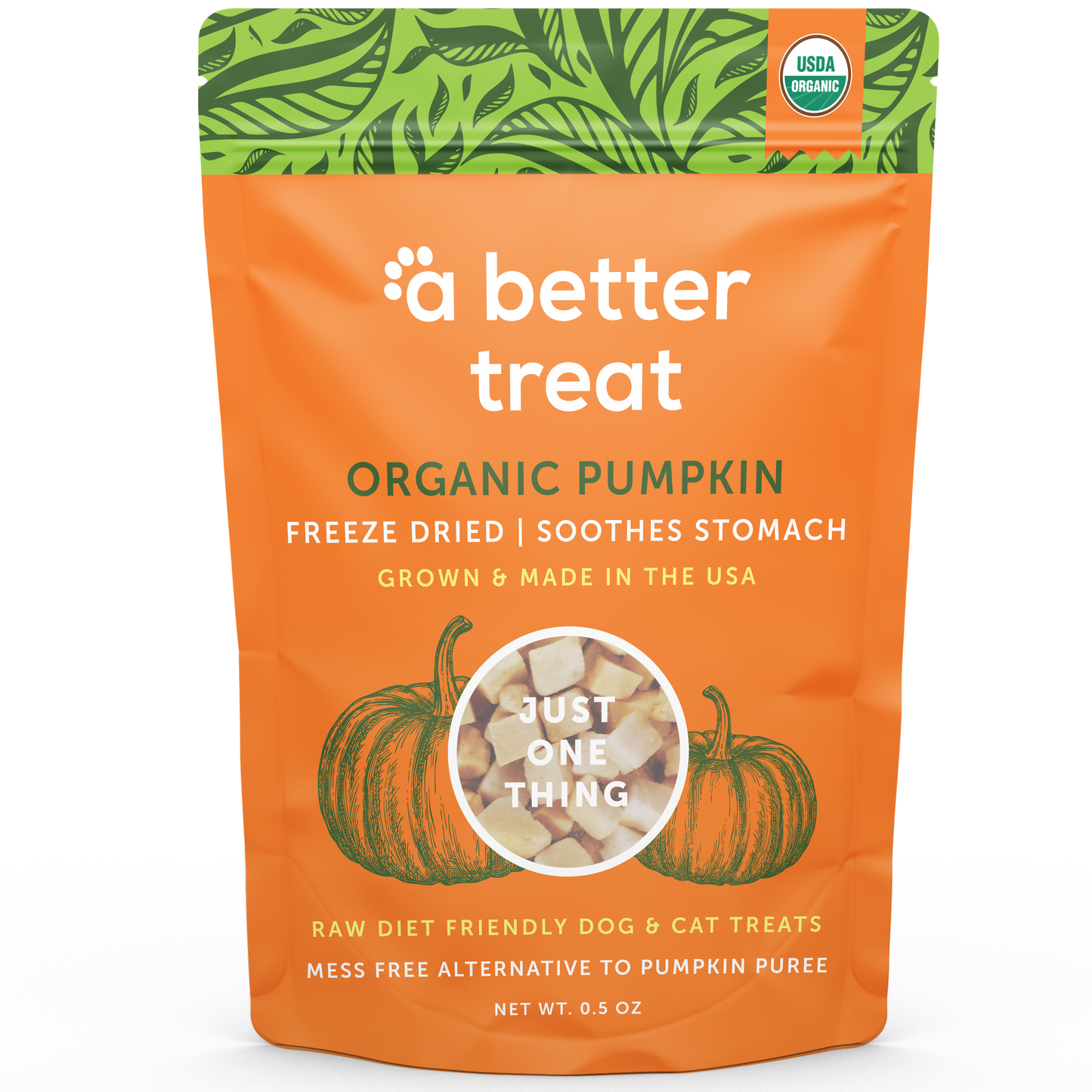 Organic Freeze Dried Pumpkin Dog and Cat Treats: Standard 1 Pack