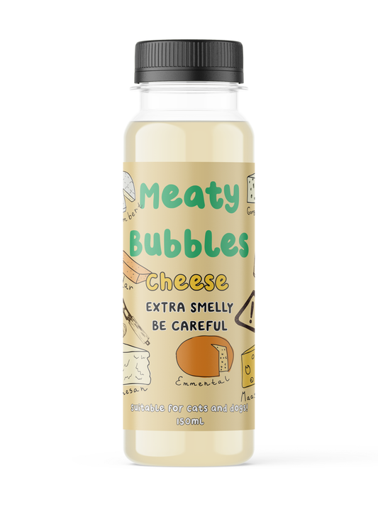 Cheese flavoured pet bubbles for cats and dogs 