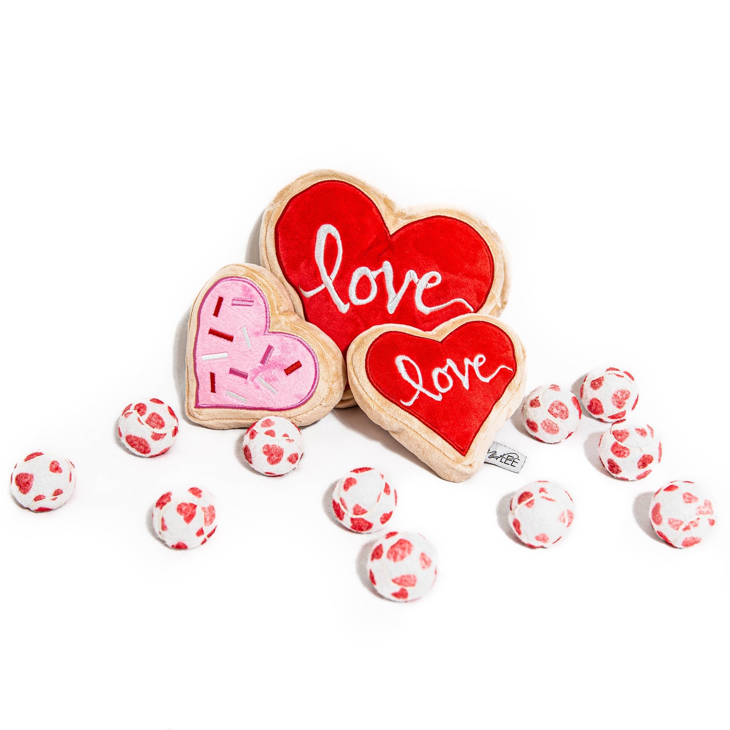 Valentine's Hearts Dog Tennis Balls: Regular
