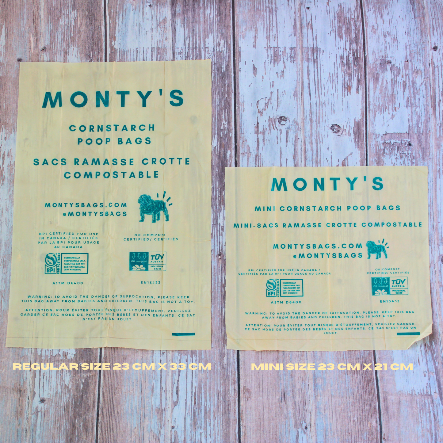 Compostable Cornstarch Poop Bags - 120 Bags (8 Roll Box)