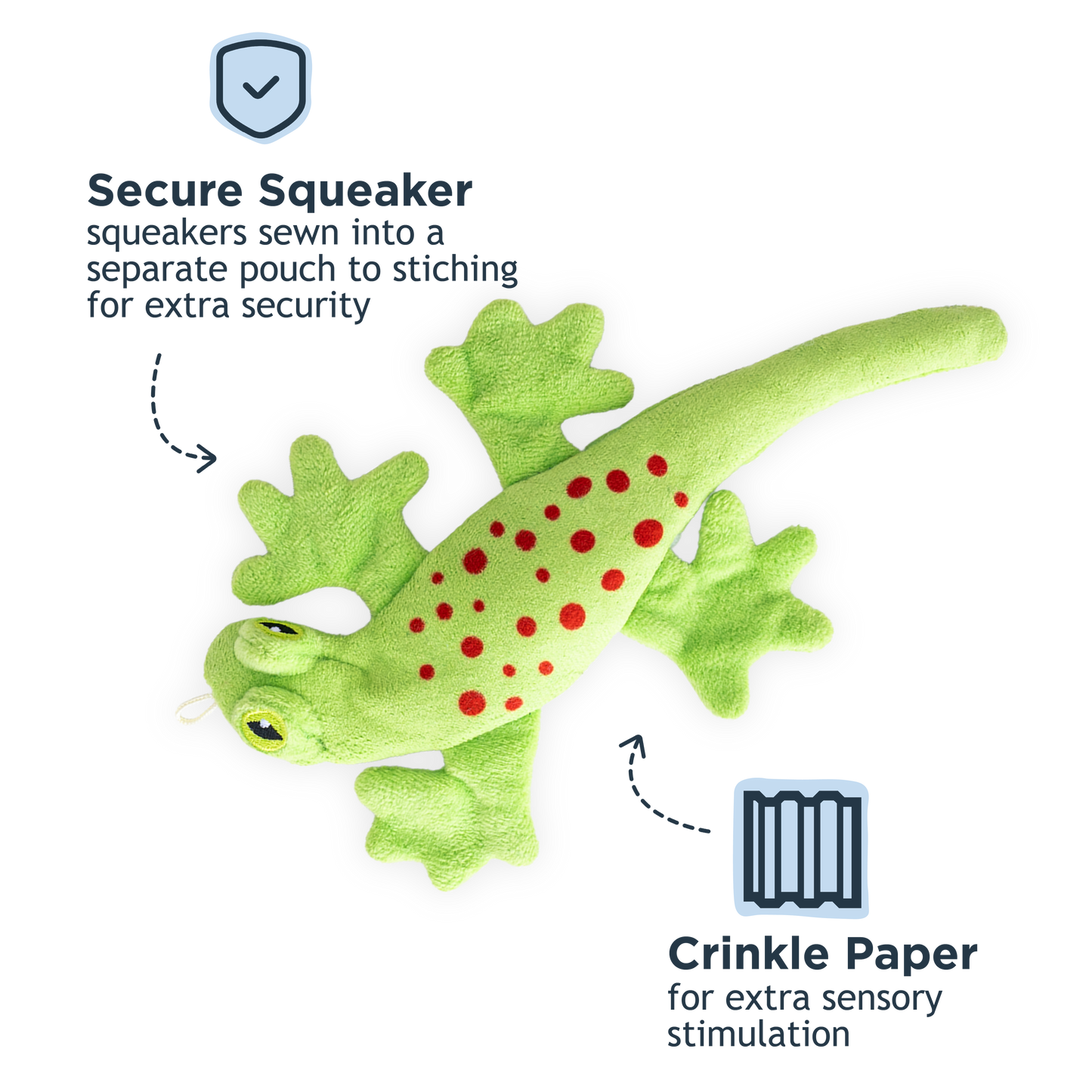 Stuffless Lizard Squeaker Dog Toy