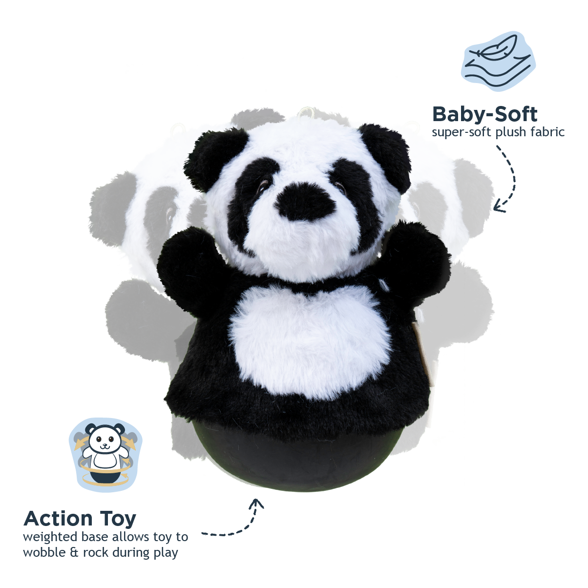 Panda Roly Poly Dog Toy