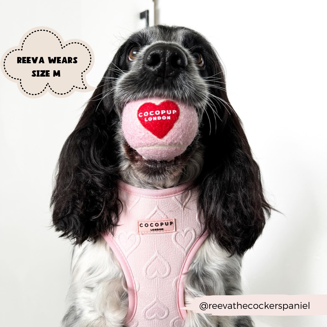 Luxe Adjustable Neck Harness - Baby Pink Heart