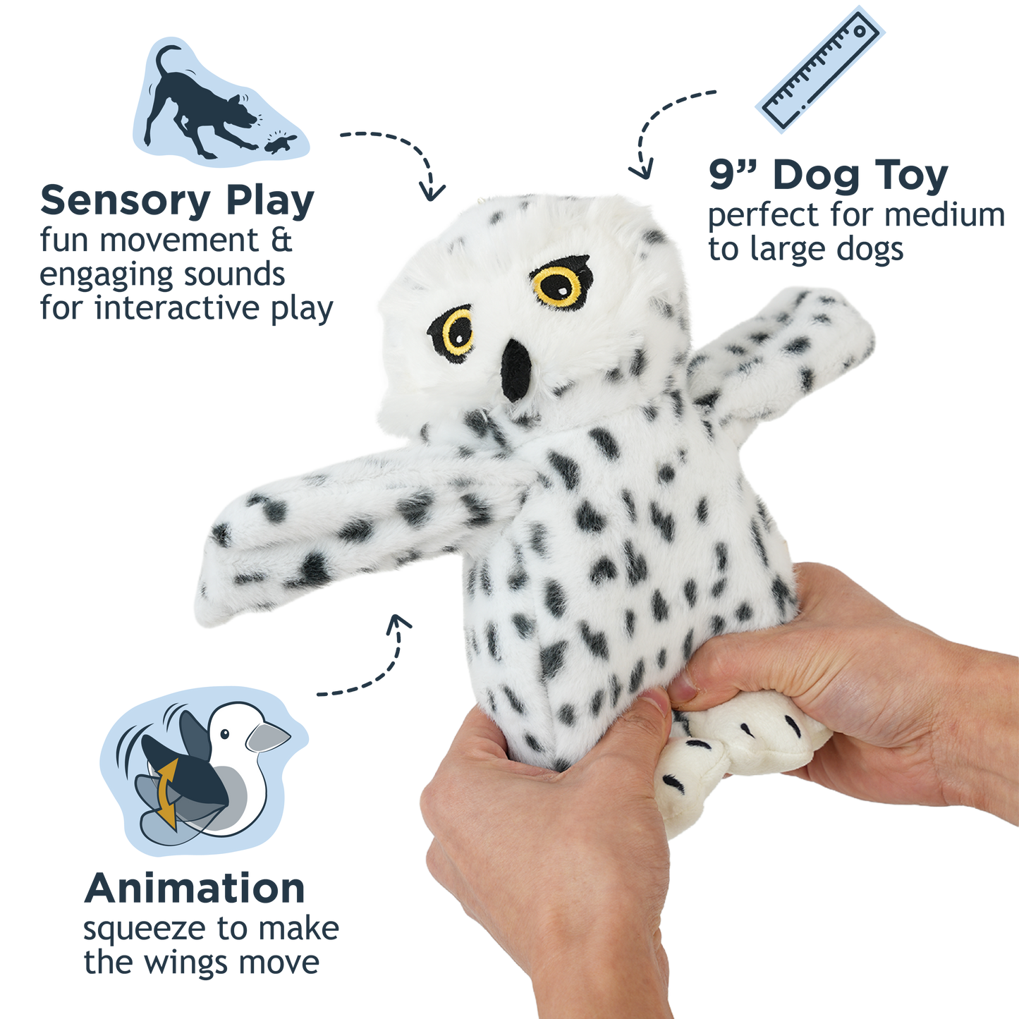 Tall Tails Animated Snow Owl Dog Toy