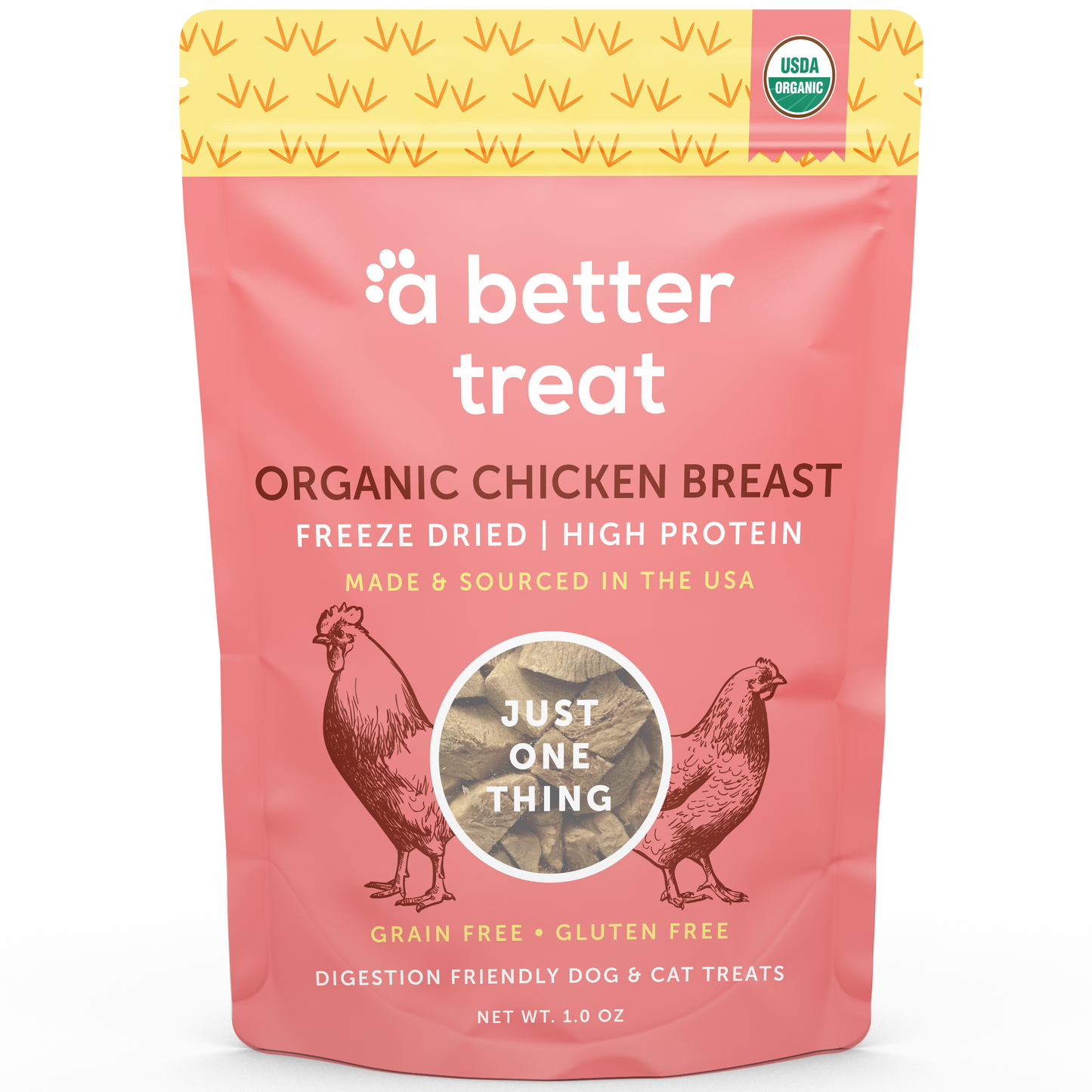 Organic Freeze Dried Chicken Breast Dog and Cat Treats: Standard 1 Pack