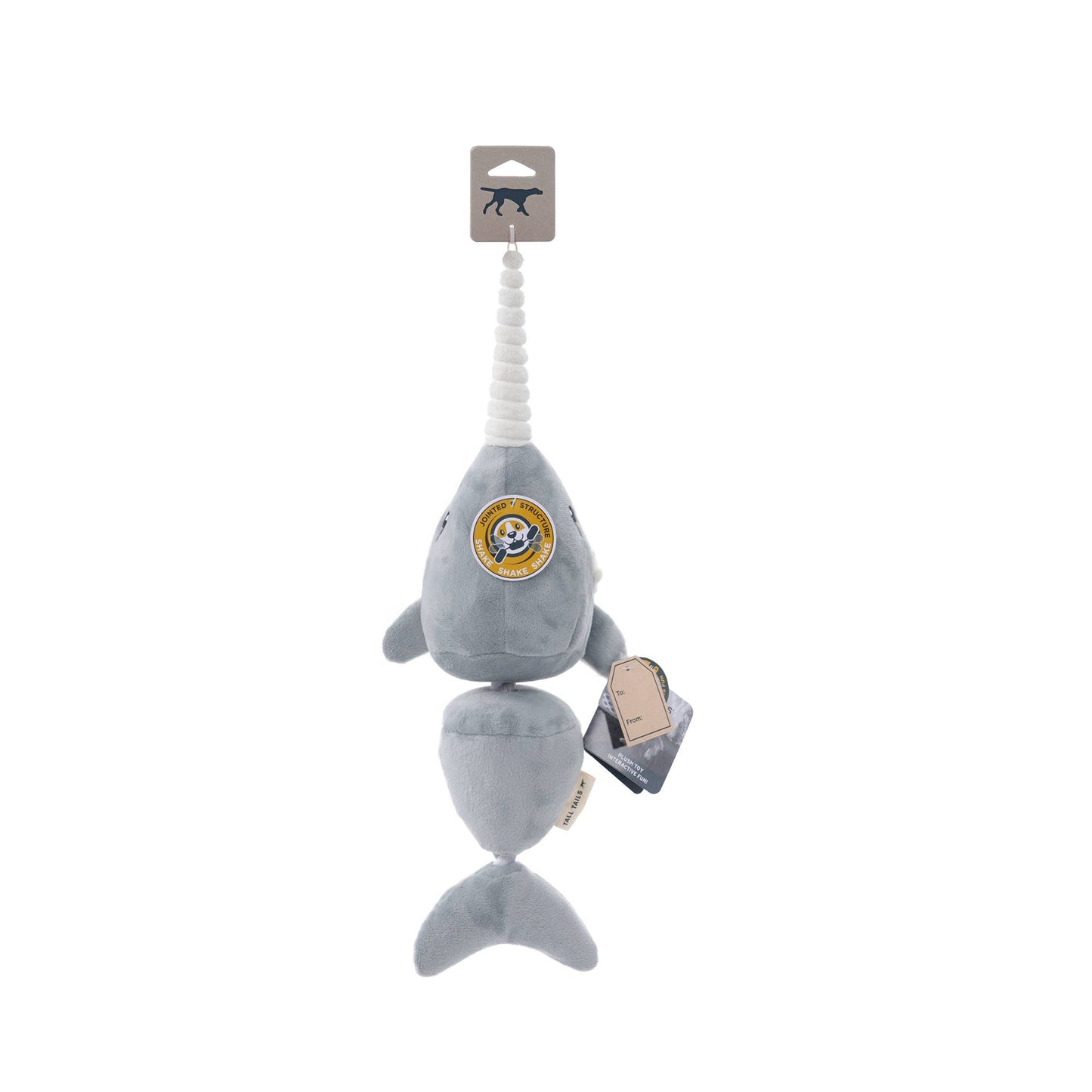 Narwal Jointed Shake Play Dog Toy