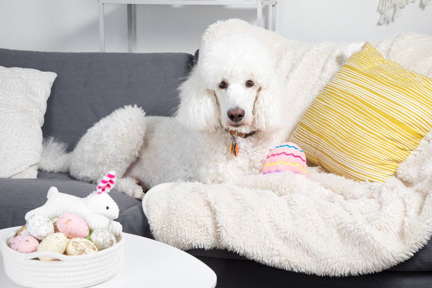 Easter Egg Plush Dog Toy - Pink