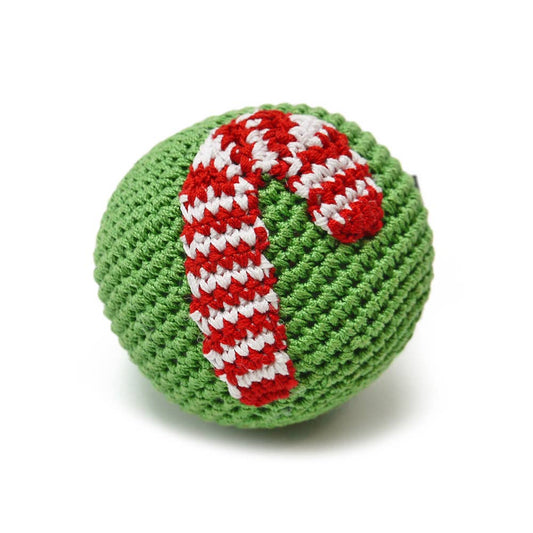 Crochet Toy - Candy Cane Ball