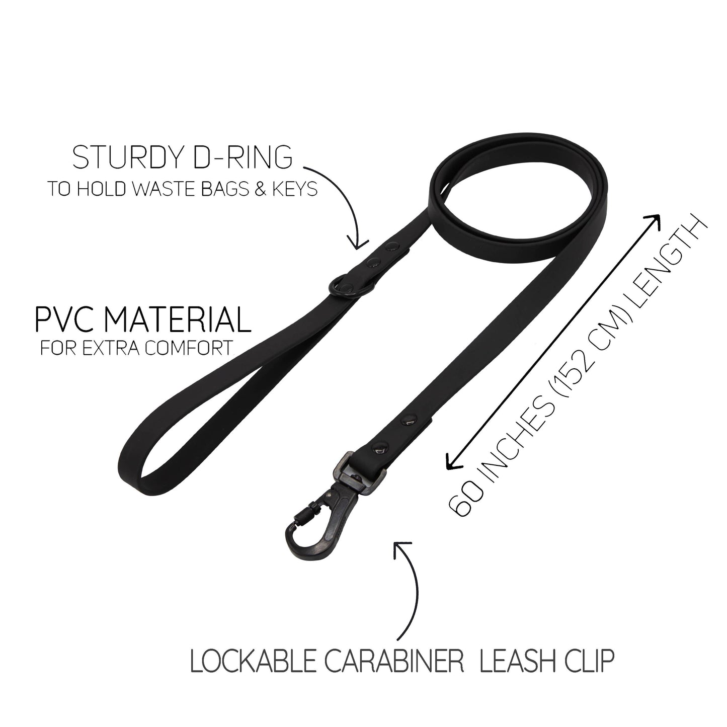 Waterproof Dog Leash - Black