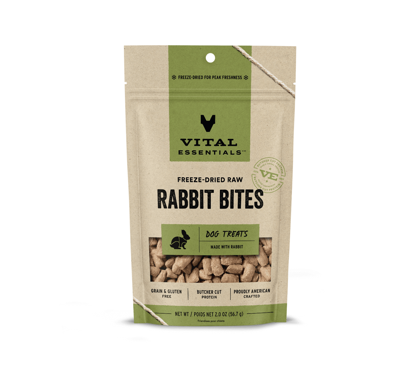 Vital Essentials Rabbit Bites FD Dog Treats 2 oz