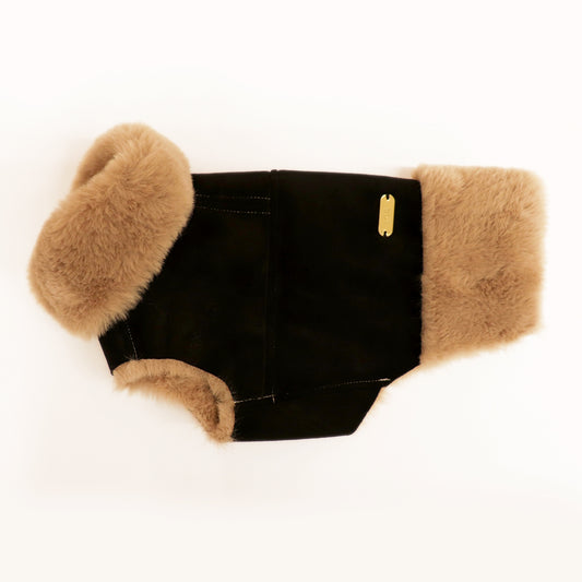 Faux Lambskin Coat - Goldy Brown
