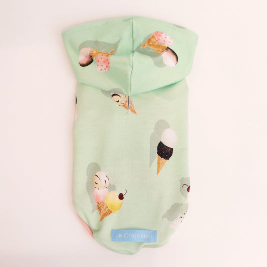 Ice Cream Sleeveless Hoodie - Mint
