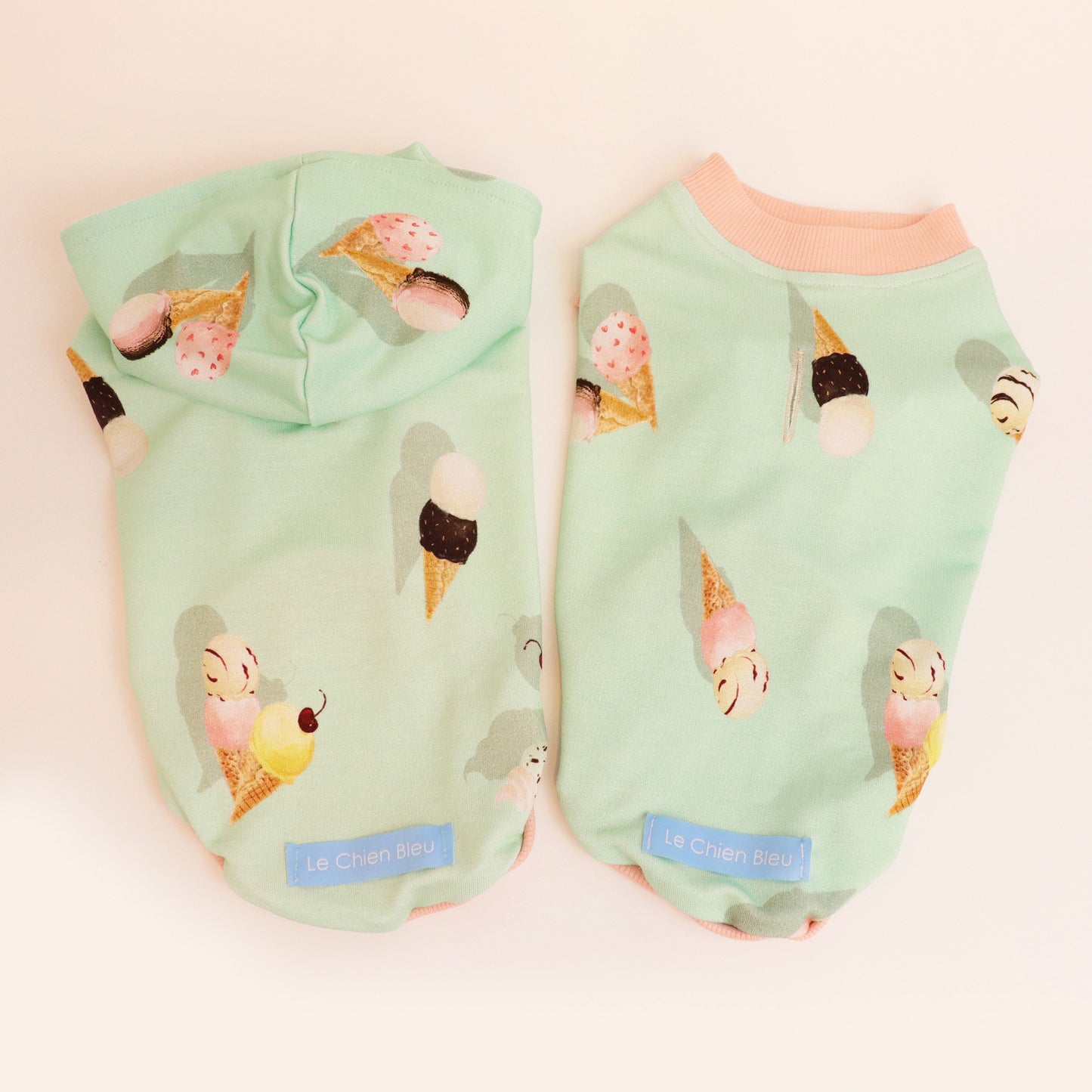 Ice Cream Sleeveless Hoodie - Mint
