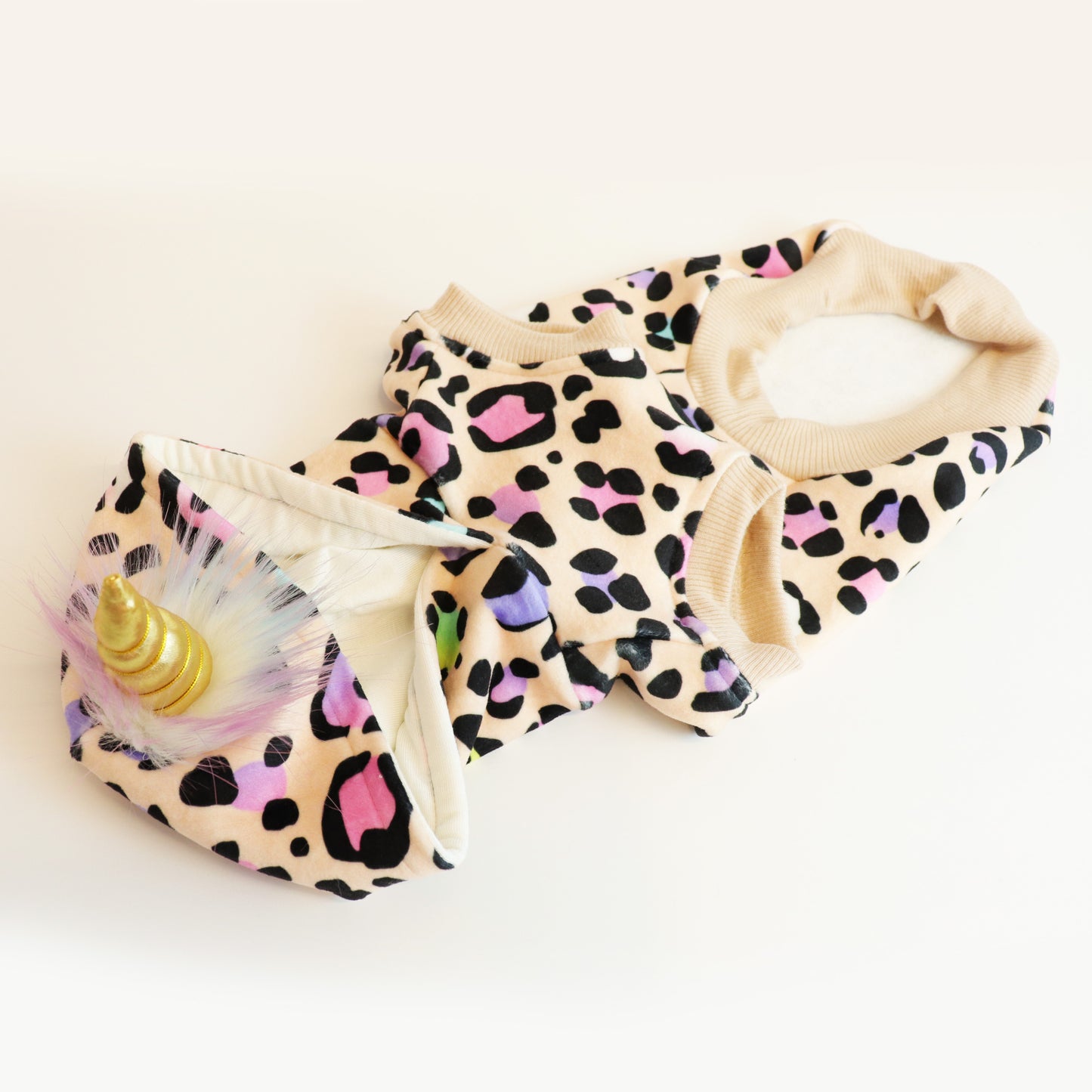 Unicorn Leopard Hoodie - Gold (made-to-order)