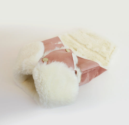 Faux Lambskin Coat - Pink