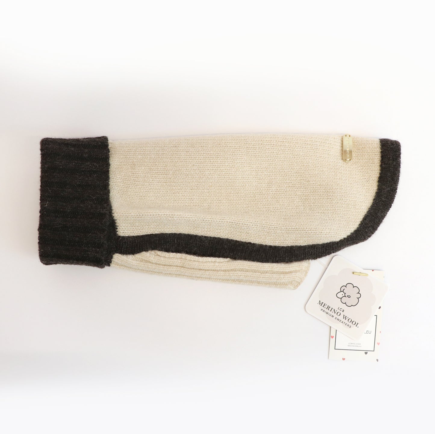 LCB Merino Wool Sweater - Beige & Brown