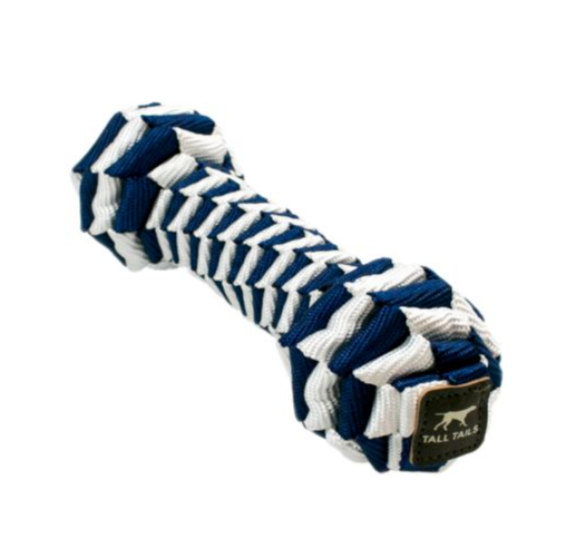 Tall Tails Navy Braided Bone Toy