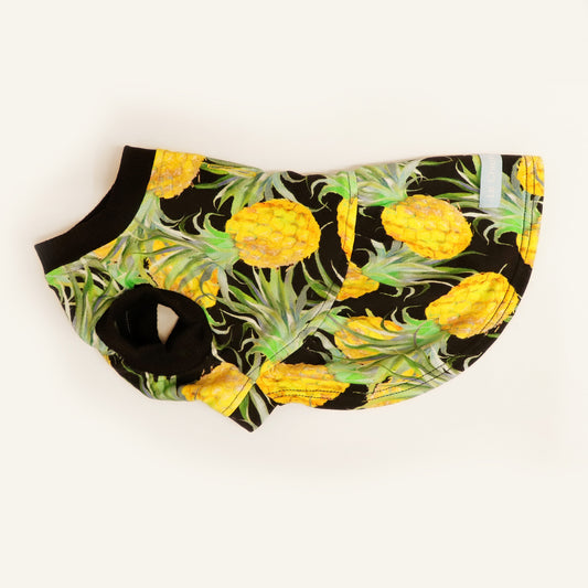 Pineapple Sleeveless Dress - Black